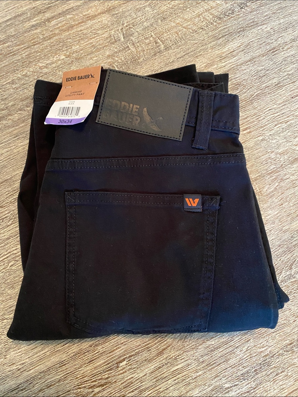 Eddie Bauer Black Canvas Cargo Pants 30x34
